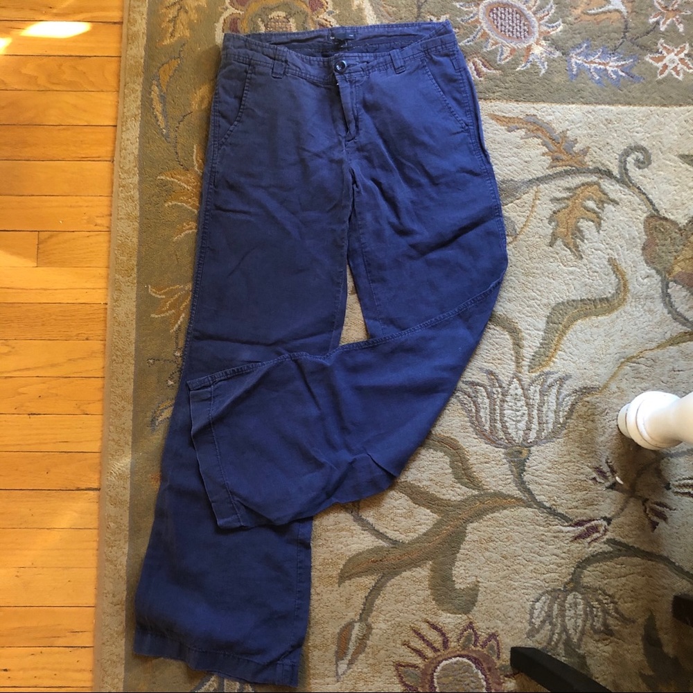 Gap Wide Leg Navy Linen Pants